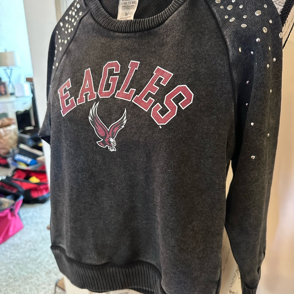 Eagles Black Crew Neck Sweater